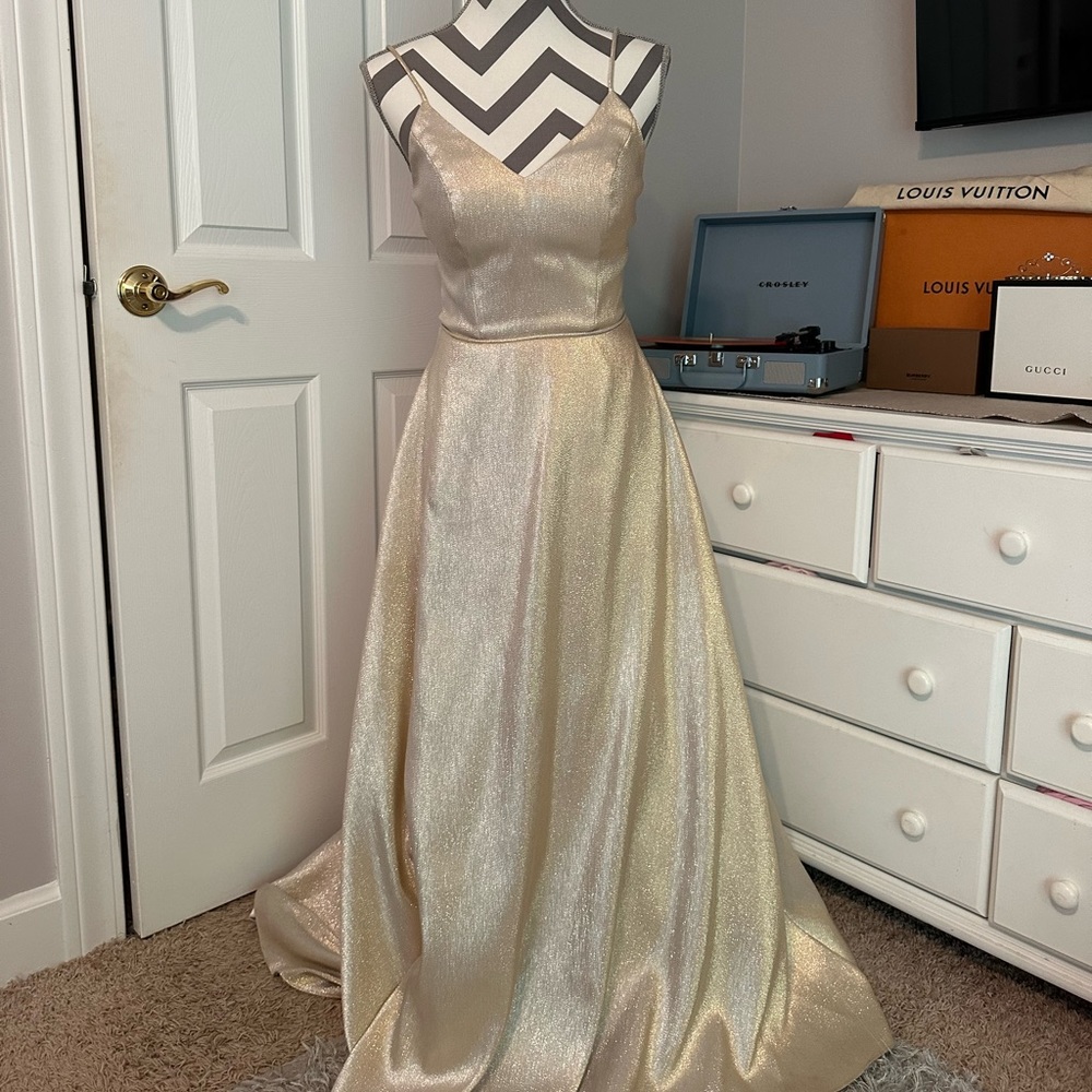 Cachet Champagne Prom Dress Size 2.